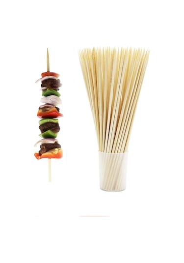 Hayal Sepeti Bambu 6mm Kalın Ahşap Çöp Şiş Çubuğu 40 Cm - 20 Adet