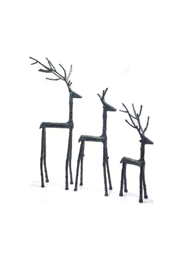 Metal 3'lü Geyik Seti Renkli