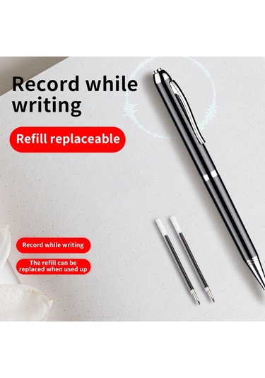 Singree 8gb Ses Kaydedici Kalem - 36 Saat Kayıt Süresi, 10m Mesafe, Usb Şarjlı, Yazma Özelliği, Wav/mp3 Desteği, Siyah/gümüş