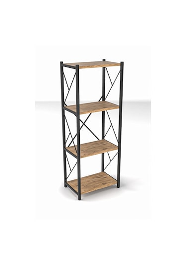 Morpanya Noraca Banyo Düzenleyici Banyo Dolabı Çok Amaçlı Dolap 4 Katlı Metal Mutfak Düzenleyici Ceviz