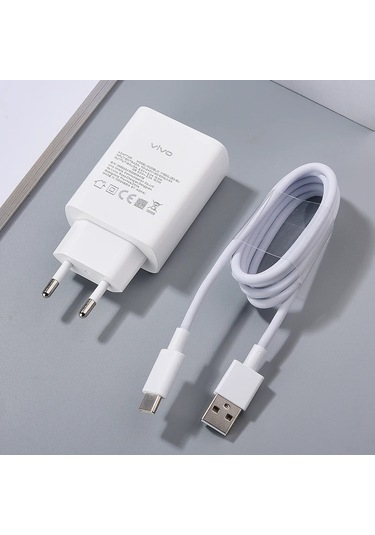 Huaı Xıao Haı Vıvo 18w Hızlı Şarj Adaptörü + C Kablosu - Y17s/y21/y31s/y33s/v17/s1 Pro/g2/y16/y30/y27 5g/y50/y52/y52s/y53s Brdistribütör Garantili