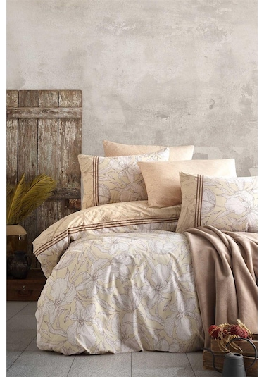 İgi Ranforce Nevresim Takımı Tek Kişilik Leaf Kahve