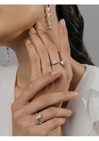 Fly Jewelry 925 Ayar Gümüş Zirkon Taşlı Yüzük 417607849 Gri