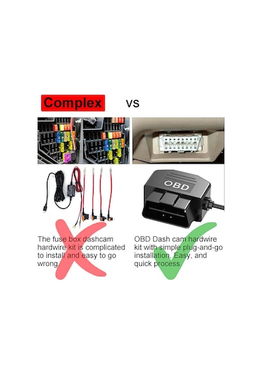 Maiyame Dash Cam Obd Sabit Kablolama Kiti, Dashcam İçin Güç Kablosuyla Usb Type C Kamera Kiti 12-2