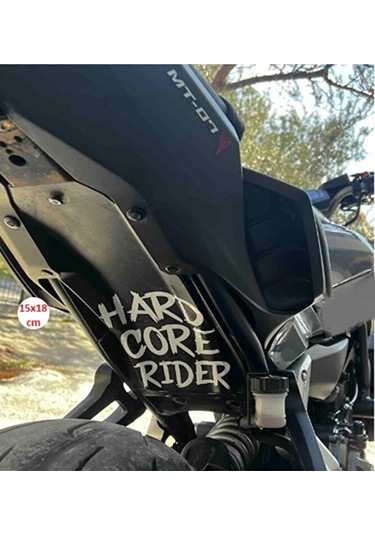 Hard Core Rider Sticker Beyaz 1 Adet