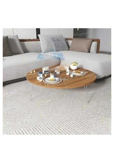 Klasik Yuvarlak Katlanabilir Ayaklı Hamur Açma Yer Sofrası