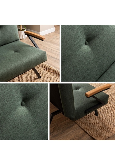 Pafu Zven Üçlü Yataklı Koltuk - Keten Haki Haki