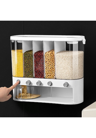 Store V5 5 Bölmeli Bakliyat Saklama Kabı Beyaz