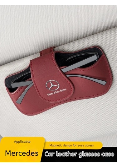 Mercedes-benz Amg Için A C E V R Class Glc Slk Sl Vito Araba Visor Pu Deri Red