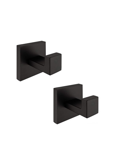 Mufunye Paslanmaz Çelik Banyo Askısı - 2'li Set, Dayanıklı Ve Şık Siyah