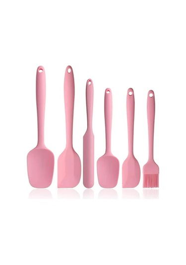 Moveevo 6 Parça Pembe Silikon Kuchen Gereç Seti - 230 C Isı Dayanımlı Fda Onaylı Tencere Korumalı Mutfak Aletleri Diğer