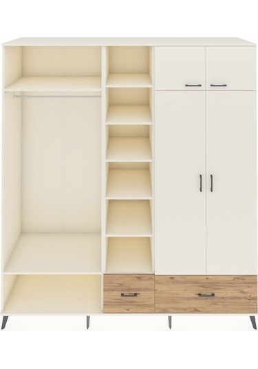 Kronos Dolap 12 Raflı 2 Çekmeceli 2 Askılı 220x59x243 Aytaşı-aytaşı/çam Aytası/atlas Çam