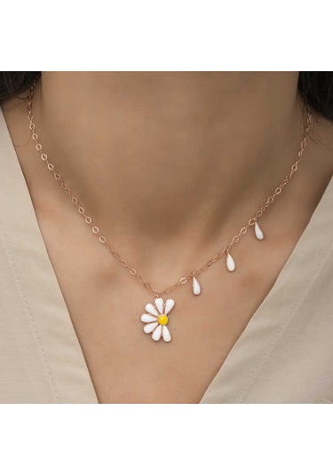 Casera's Gümüş Rose Papatya Seviyor Sevmiyor Kadın Kolye Csr2180810 Gümüş