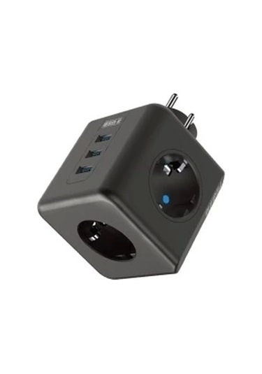 Termal Akım Korumalı Isıya Dayanıklı 3 Lü Du Tipi Priz 3x Usb 1x Type-c