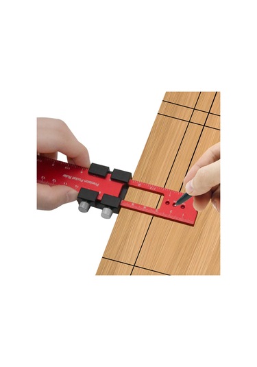 Symbee Alüminyum Ahşapçılık Cetveli 160mm, Kaydırmalı Durdurucu, Keskin Ölçekler, Hassas İşleme, Tahta İşleme Araçları