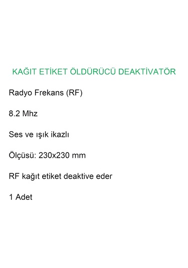 Rf 8.2 Mhz Kağıt Etiket Öldürücü Deaktivatör Ses Ve Işık İkazlı