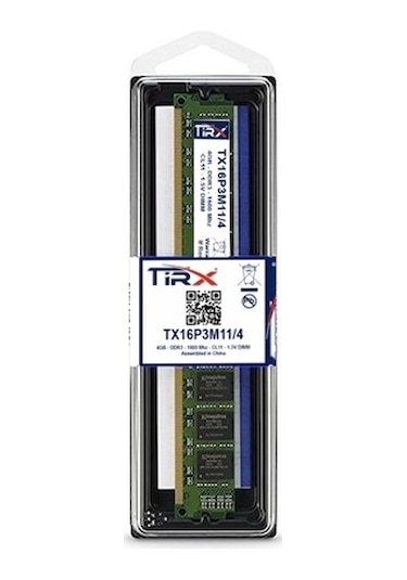 Tirx TX16P3M11/4 4 GB DDR3 1600 MHz CL11 Intel&AMD Uyumlu Masaüstü Ram