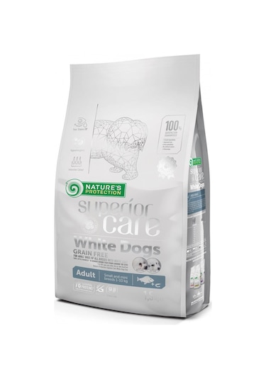 Nature's Protection Tahılsız %78 Hayvansal Proteinli Balıklı Beyaz Yetişkin Köpek Maması 1500 G