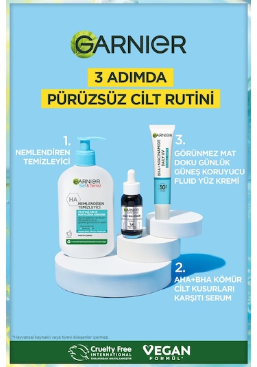 Garnier BHA + Niasinamid Fluid Günlük Güneş Koruyucu Yüz Kremi SPF50+ 40 ML