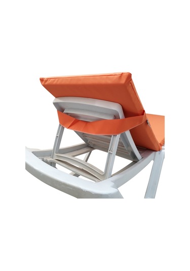 Mirzade Standart Fermuarlı Şezlong Minderi Su Geçirmez Kumaş-turuncu