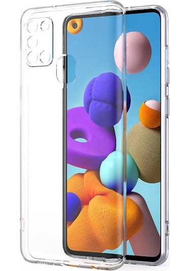 Galaxy A21S Kılıf Zore Kamera Korumalı Süper Silikon Renksiz