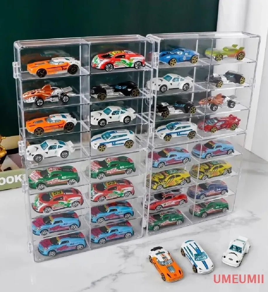 Yaleker Araba Modeli Ve Küçük Eşyalar İçin 8 Bölmeli Şeffaf Abs Depolama Rafı - Çocuk Odası Alan Optimizasyonu Şeffaf
