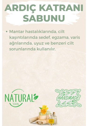 Kabak Lifli El Yapımı Doğal Ardıç Katranı Sabunu 120 G x 3 Adet