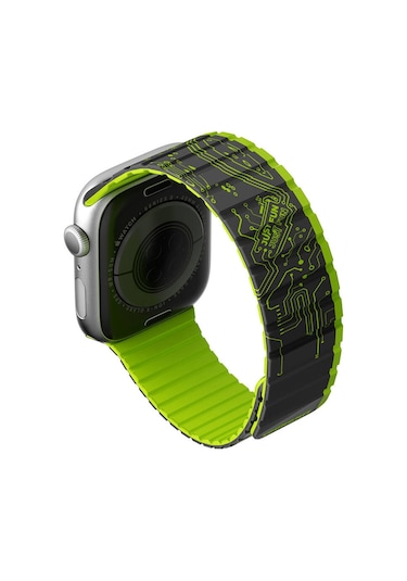 Watch Ultra 49mm Uyumlu Kordon Youngkit Technology Magnetik Tak Çıkar Silikon Strap Kayış Yeşil