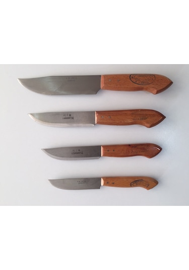 4 Lü Mutfak Bıçağı Seti - Ahşap Saplı Osmaniye Bıçağı Ali Umuş Ahşap