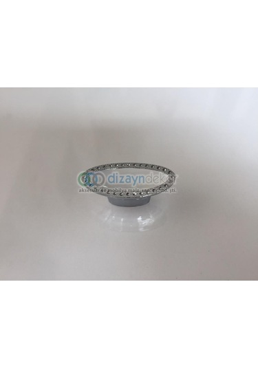 Krom-beyaz Kristal Desen Düğme Kulp