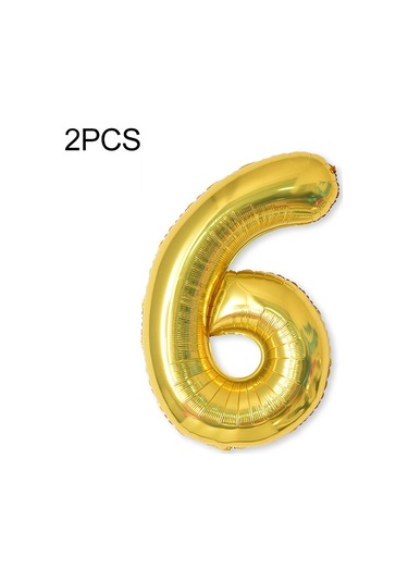 2 Adet 40 İnç Alüminyum Folyo Numarası Balonlar Doğum Günü Düğün Nişan Partisi Dekor Çocuk Top Malzemeleri 6-altın