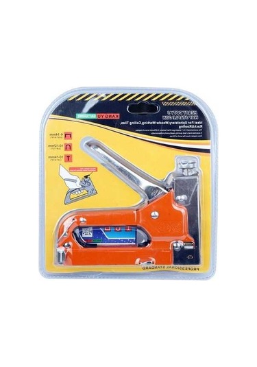 Tongxida Endüstriyel U Tipi Çivi Makinesi - Ahşap Dekorasyon, Tablo Çerçeveleri İçin El Manuel Vurucu - Turuncu, 3 Çeşit Çivi