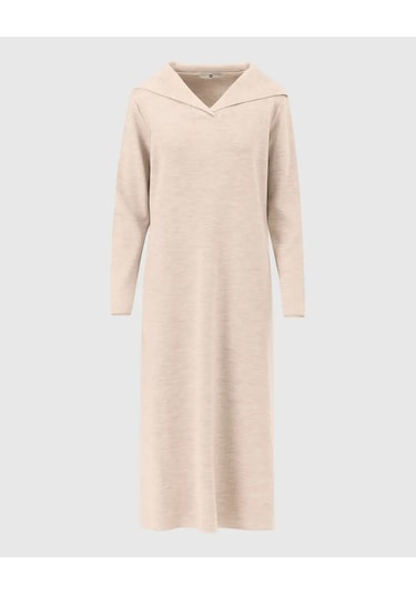 Scl Uzun Kollu Midi Boy Triko Kadın Elbise 10002421711008 Bej