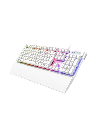 Rampage Km-rx7 Fortuna V2 Gökkuşağı Aydınlatmalı Usb Beyaz Gaming Combo Q Gaming Klavye + 12800 Dpi Mouse Lazer