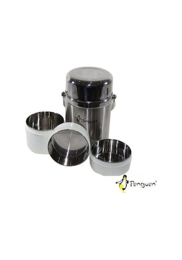 Penguen 3 lü İç Dış Çelik 1.6 L Yemek Termosu