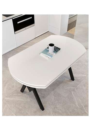 Avenza Living 70 120 Sabit Gofret Yemek Masası Beyaz
