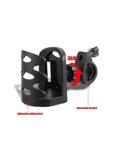 Evrensel Ayarlanabilir Motosiklet Bardak Tutucu Hızlı Bırakma Altın - Siyah