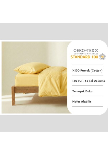 Prime Sleeks %100 Pamuk Yastık Kılıfı 2 Adet - Sarı - 50x70cm Sarı