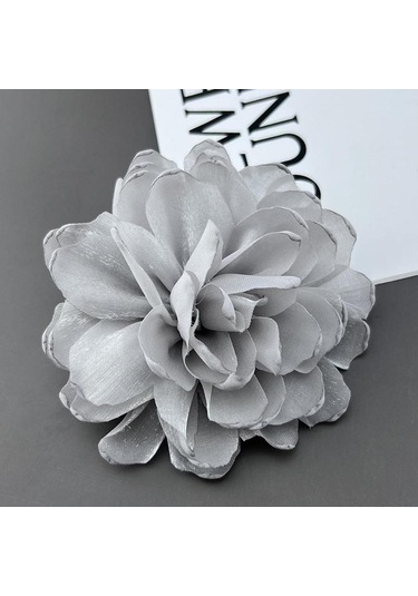 Homyl Kadınlar Için Çiçek Broş Rozeti Büyük Dans Ziyafeti Gri