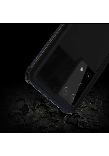Teknocep Galaxy Uyumlu S21 Ultra Kılıf 1-1 Su Geçirmez Kılıf - Siyah Siyah