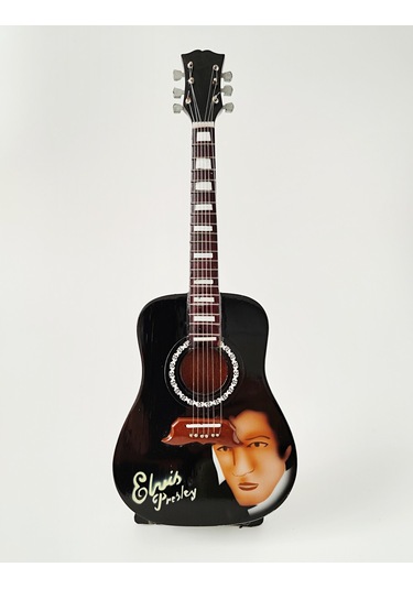El Yapımı 1/4 Ölçek Minyatür Akustik Gitar Elvis Presley