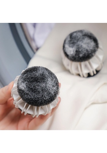 Homyl 2 Adet Çamaşır Karıştırma Topları Temizleme Topları Beyaz Siyah