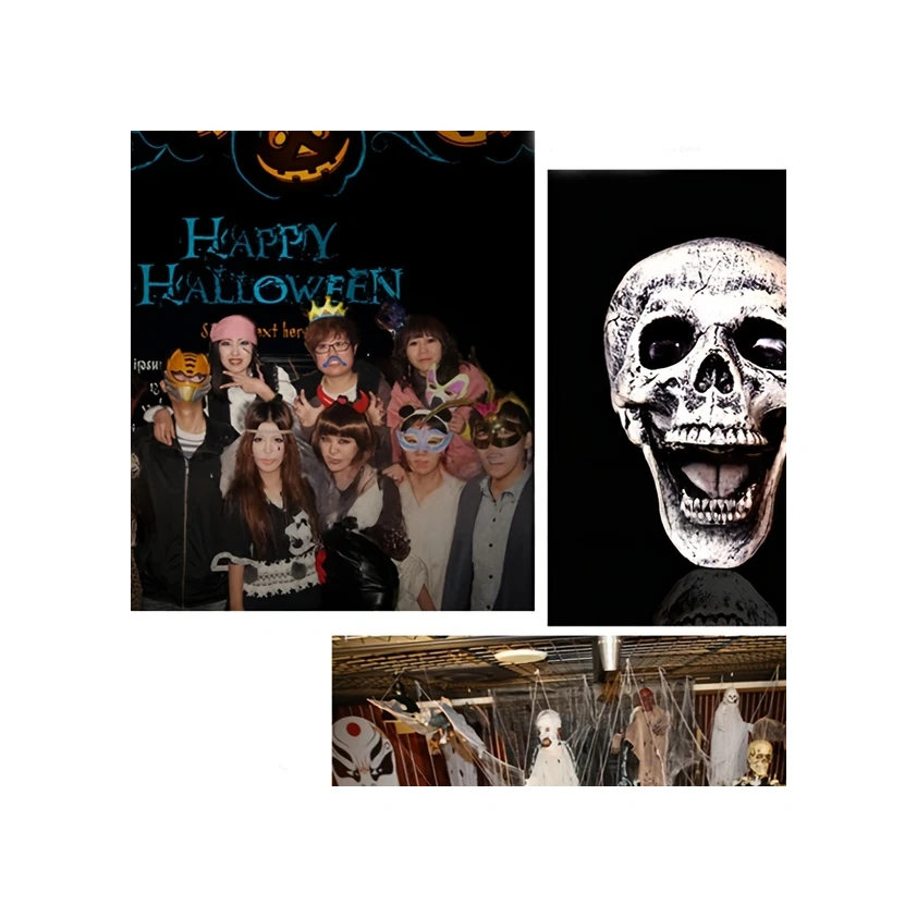 Gateesat Tek Kafatası El Bahçe Süsü Dayanıklı Plastik Cadılar Bayramı Dekorasyonu