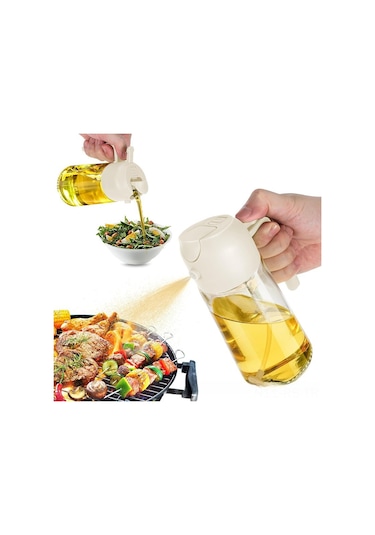 Reedark Zeytinyağı Sprey Ve Döküm İki Kullanımlı 470ml Cam Yağ Dağıtıcı, Modern Mutfak Aleti, Otomatik Açma Özelliği, Yeşil-zencefil Rengi Diğer