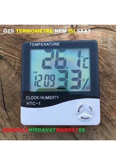 Özs Termometre Nem Ölçer Isı Ölçer Dijital Alarmlı Saat