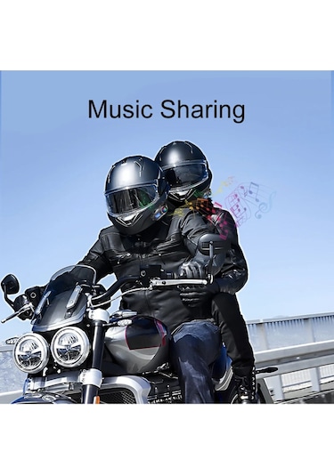 Q58 Max Dijitool Kablosuz Motosiklet Kaskı İnterkom Çift Sürücü İletişimi 500m Stereo Mp3 Fm Radyo