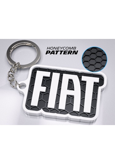 Markanıza Özel Petek Desenli Fiat Yeni Logolu 3d Anahtarlık