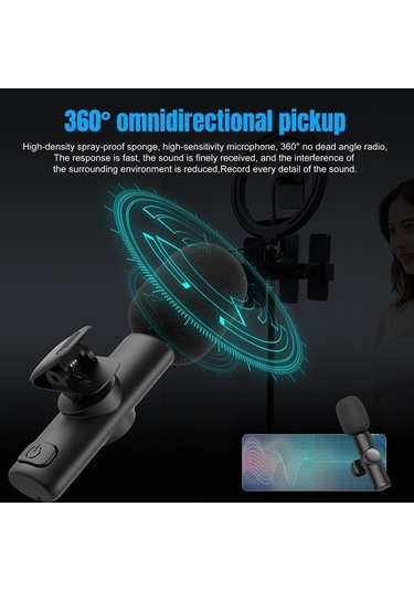 Didadodo Hxsj F18 2.4g Kablosuz Mikrofon - 20m Menzil, Canlı Yayın & Vlog İçin Type-c Bağlantılı, Hızlı Kurulumlu