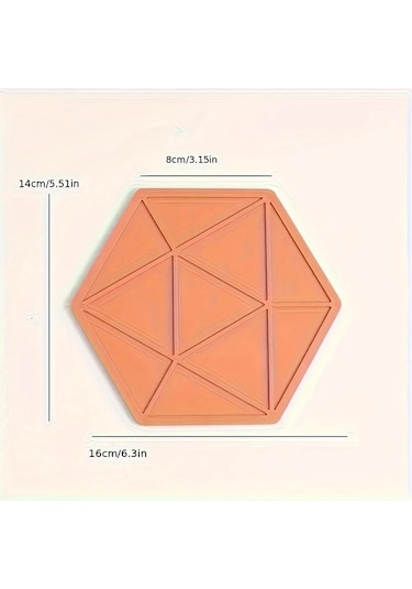 Topshop1 Beige Altıgen Yalıtımlı Paspas Yumuşak Kauçuk Kalınlaştırılmış Mutfak Dekoru