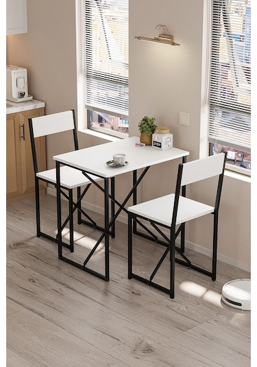 Bofigo 2li Mutfak Seti Mutfak Masa Ve Sandalye Seti Balkon Masası Cafe Seti Maysa Beyaz